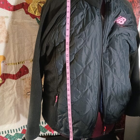 EUC: New Balance Sze. 2X Black Pink Quilted Full Zipped Fleece Jacket - Picture 5 of 6